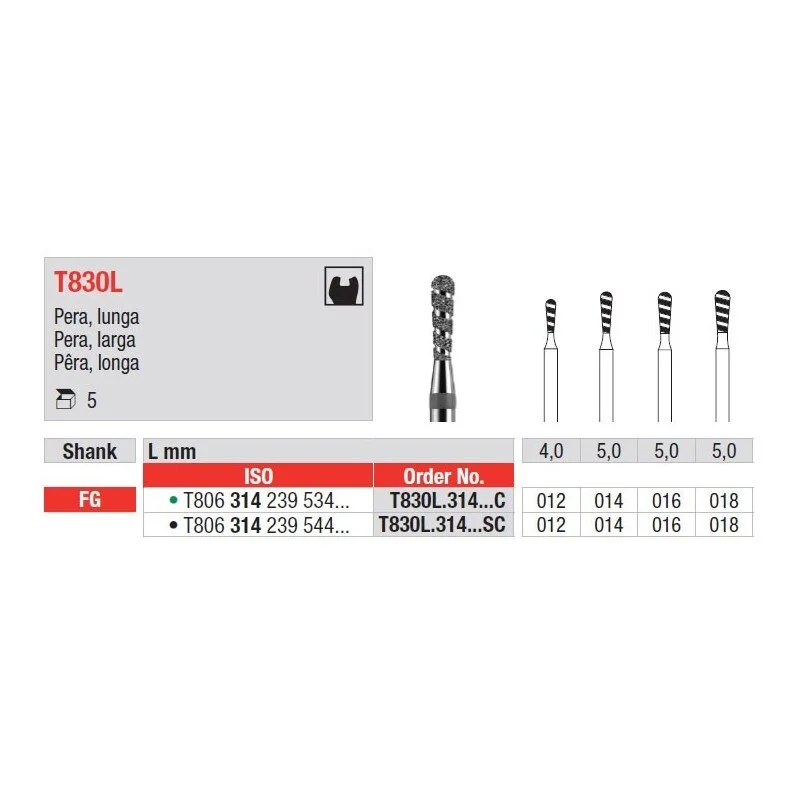 FG Diamantborr T 830L.016 SC 5st