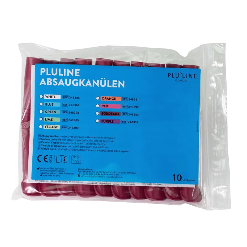 Sugrör PluLine vinröd 10st