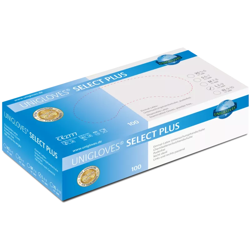 Handske Select Plus Latex pdfr L 100st