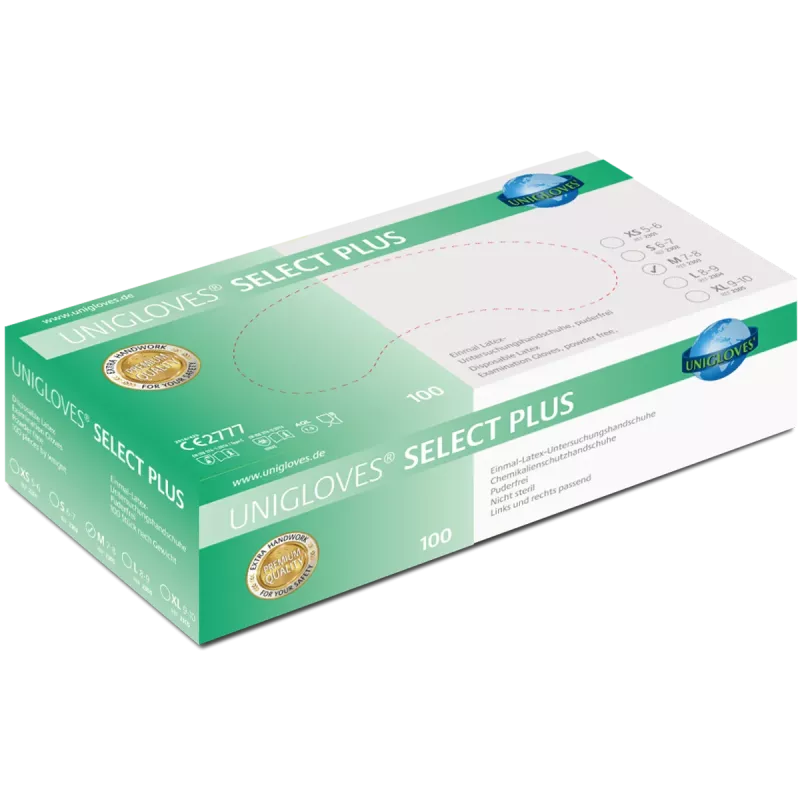 Handske Select Plus Latex pdfr M 100st