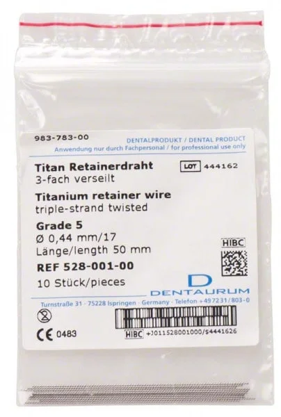 Titan Retainertråd Grade 1, Ø 0,50mm 10st