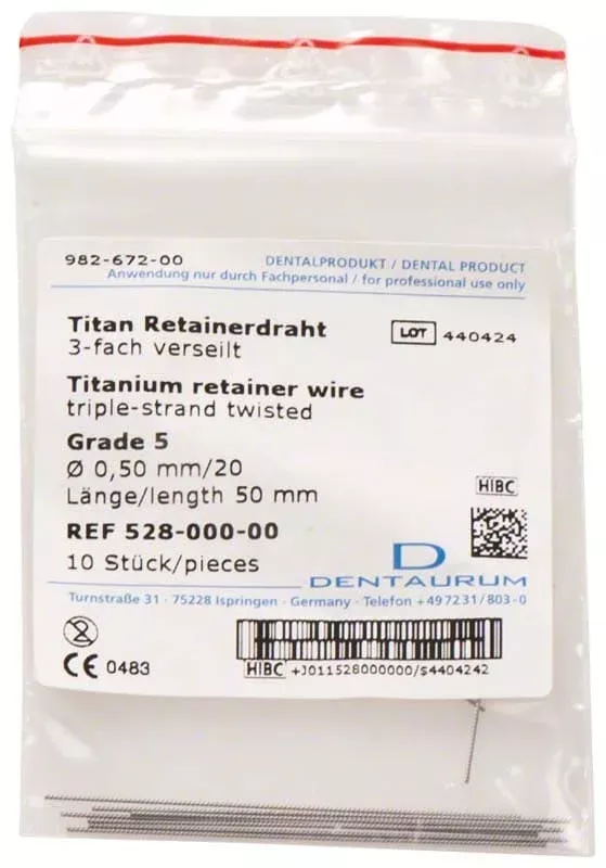 Titan Retainertråd Grade 5, Ø 0,50 mm 10st