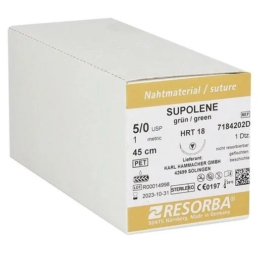 Sutur Resorba Supolene grön 5/0 HRT18 12st