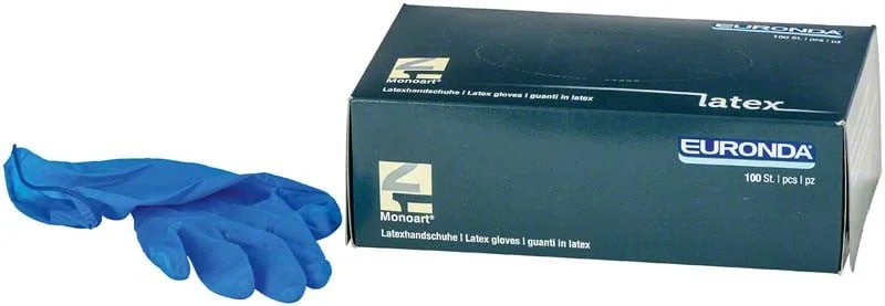 Handske Monoart Latex XS blå 100st