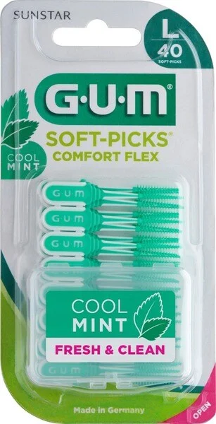 GUM Soft-Picks Comfort Flex Large mint 40st+Etui