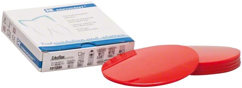 Erkoflex 4,0mm ø120mm Mörkröd 5st