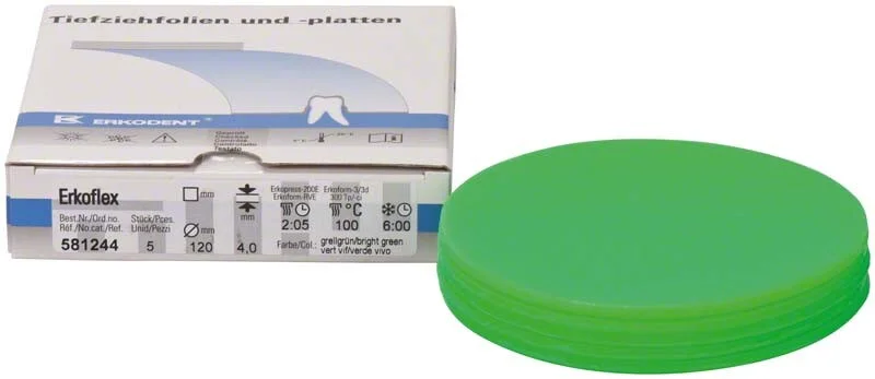 Erkoflex 4,0mm ø120mm Knallgrön 5st