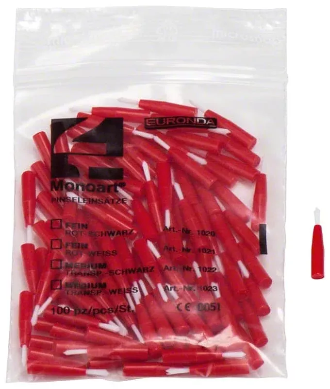 Penselspets Monoart fin röd/vit 100st