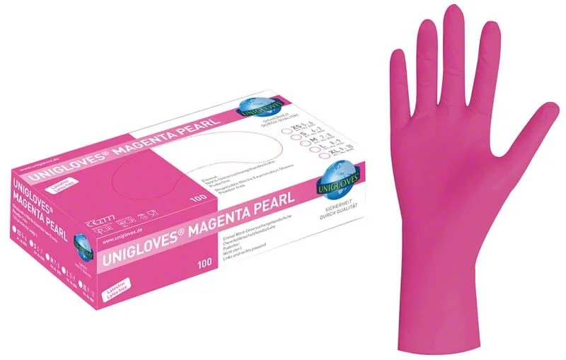 Handske Nitril Magenta Pearl L 100st