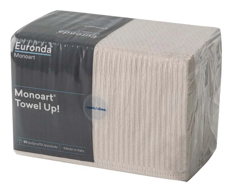 Servett Towel UP Monoart plastad 2-lagers 33x45cm Natur 500st