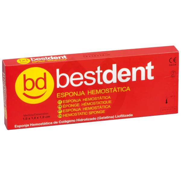 Bestdent Hemostatisk svamp 1x1x1cm 10st