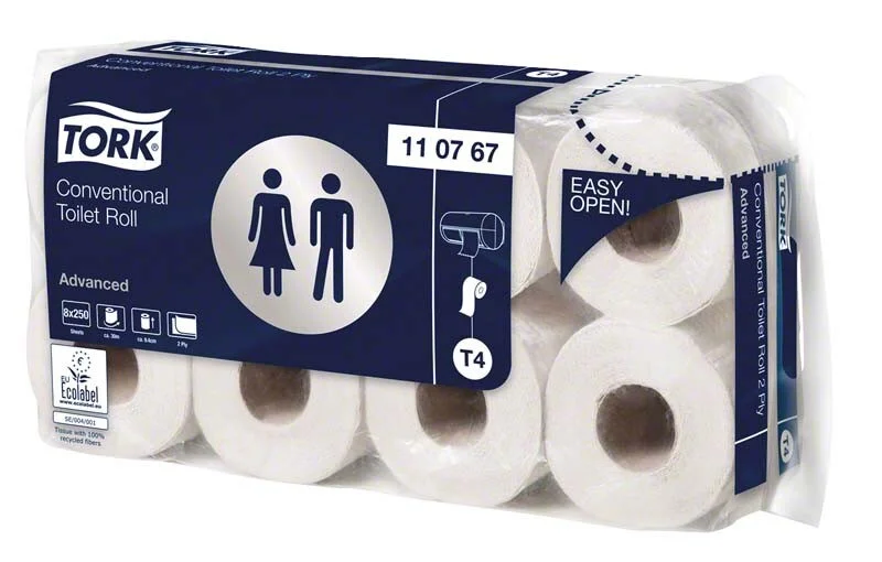 Tork T4 Toalettpapper 2-lagers vit 8x8rullar