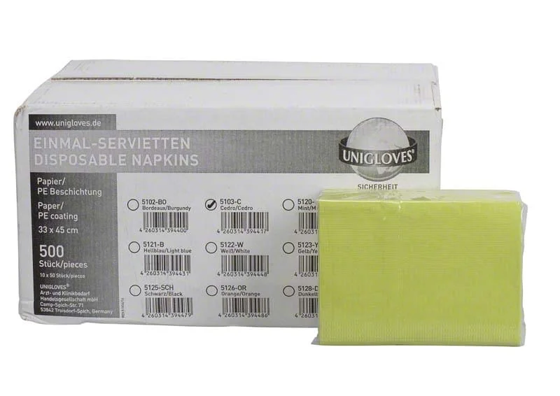 Servett plastad 3-lagers 33x45cm cedro 50st