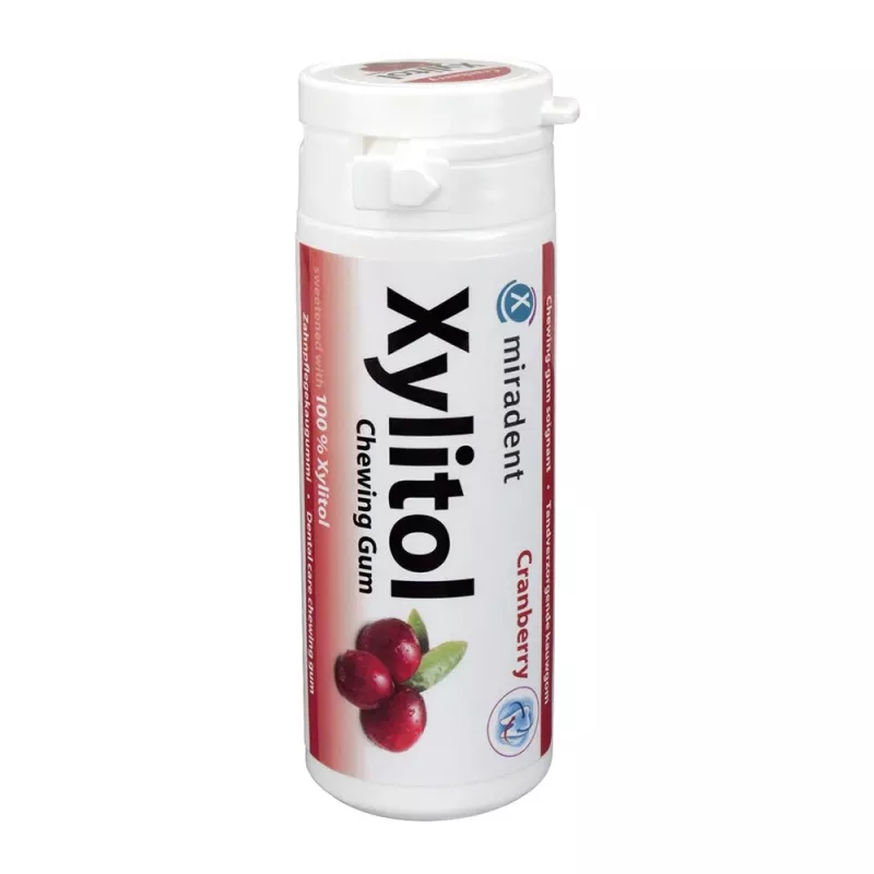 Miradent Xylitol Chewing Gum Cranberry 30st