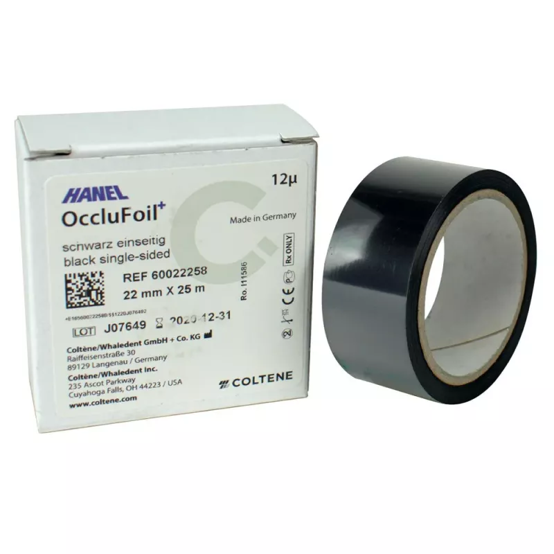 Hanel OccluFoil+ 12µ enkelsidig svart 22mm x 25m