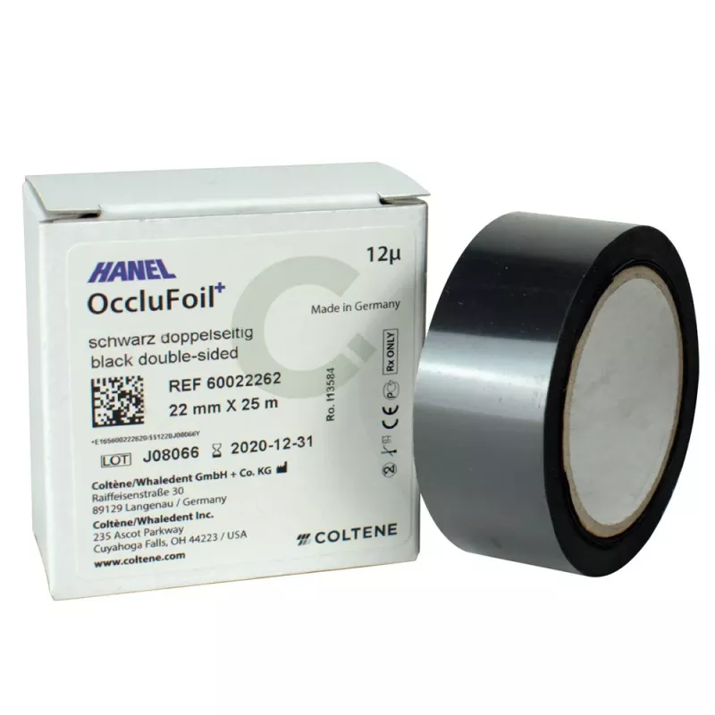Hanel OccluFoil+ 12µ dubbelsidig svart 22mm x 25m
