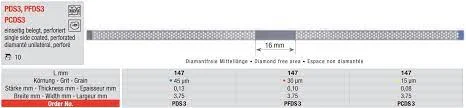 Diamantstrips perforerad ES 0,13mm 45æm 10St