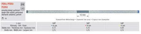 Diamantstrips perforerad 0,08 mm 15µm 10st