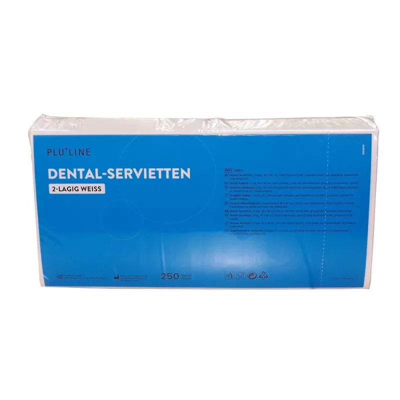 PLULINE Servett 2-lagers vit 40x40cm, 250st
