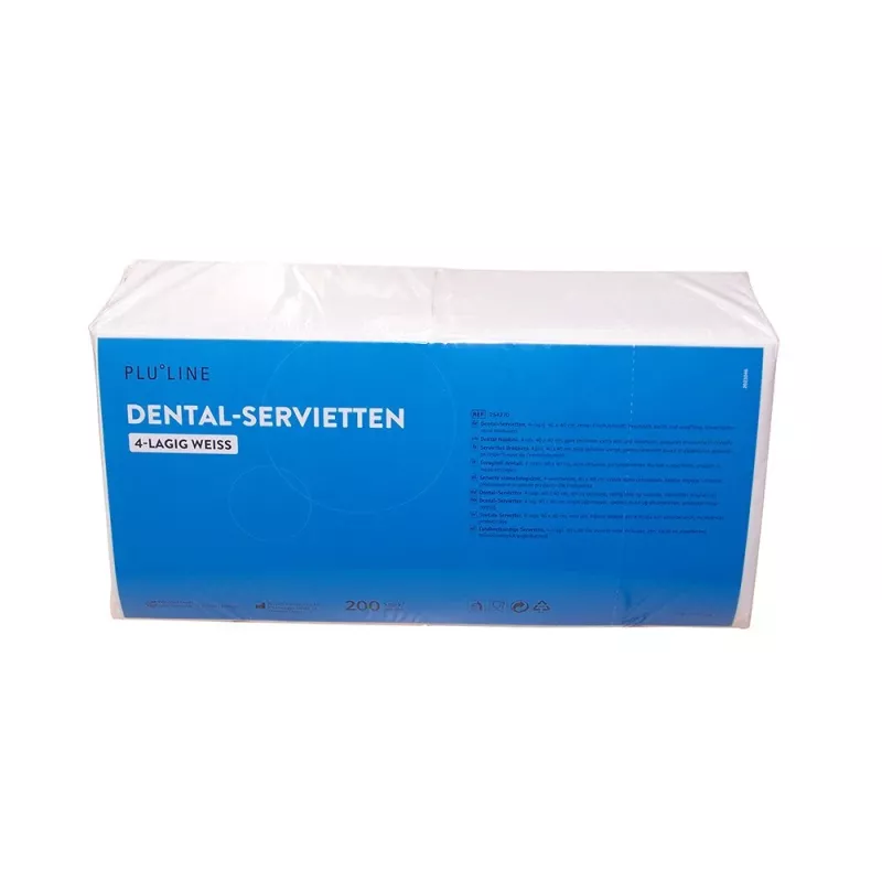 PLULINE Servett 4-lagers vit 40x40cm, 200st