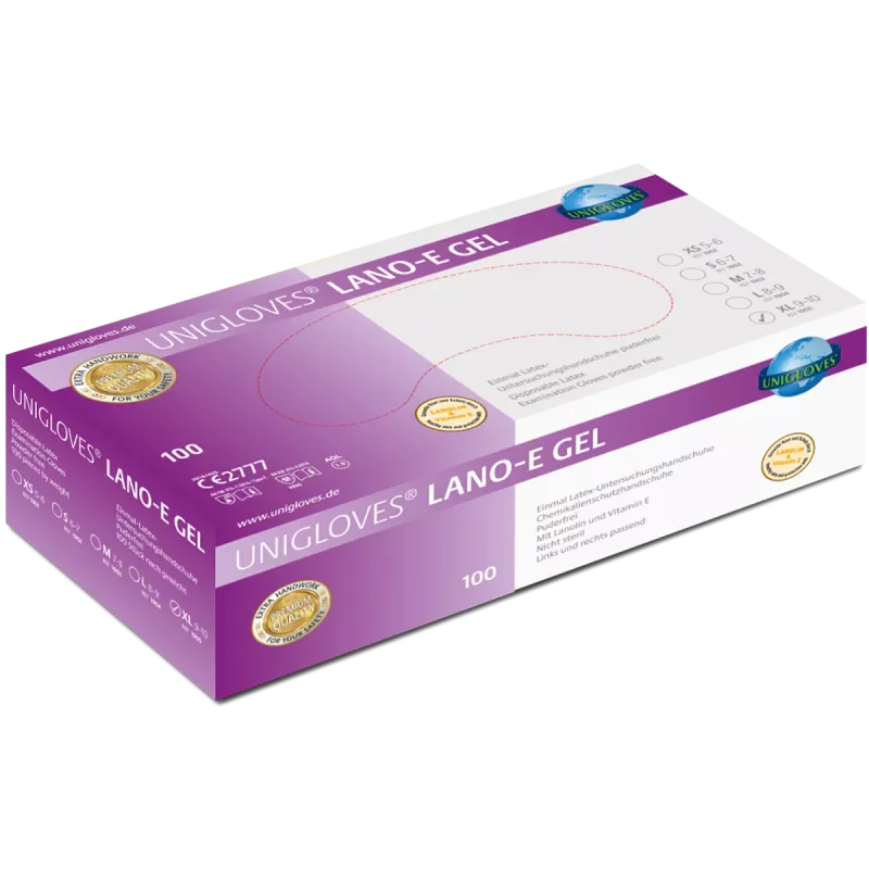 Handske Latex Lano-E gel XL 100st