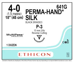 Sutur Ethicon Silke 4-0 svart P-3 12st