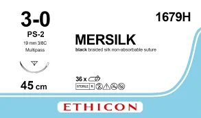 Sutur Ethicon Silke 3-0 PS-2 36st