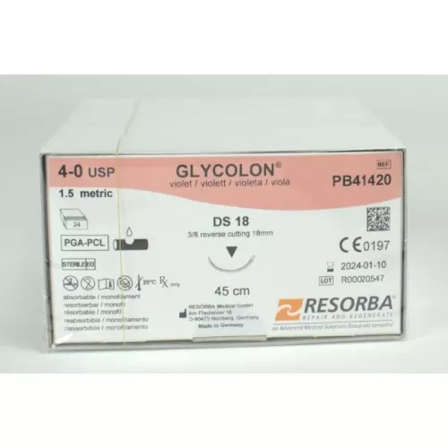 Sutur Glycolon 4/0 violett DS18 24st