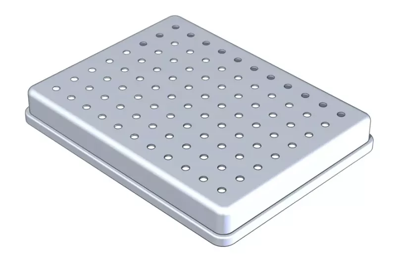 Lock till Bricka Aluminium Perforerad 18 x 14 x 2,5 cm