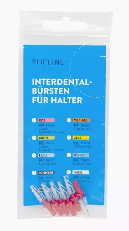 PLULINE Mellanrumsborste röd konisk 6st