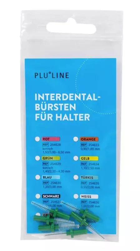 PLULINE Mellanrumsborste grön konisk 6st