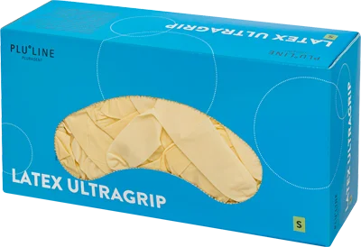 Handske Latex Ultragrip S Pluline PF 100st