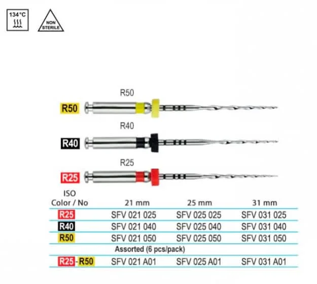 Niti V Reciproc rotary file 25mm R40 Svart 6st