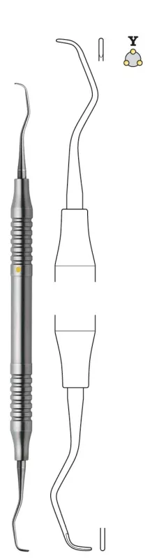 Gracey Curette 7/8 Rund grå