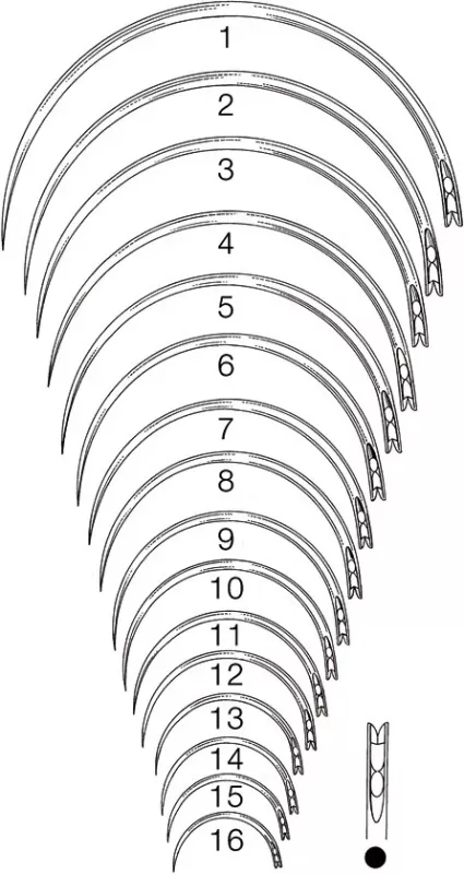 Kirurgi nål 1/2 Fig.16 12st