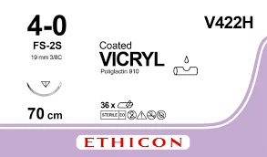 Sutur Ethicon Vicryl 4-0/2 ofärgad FS2 36st