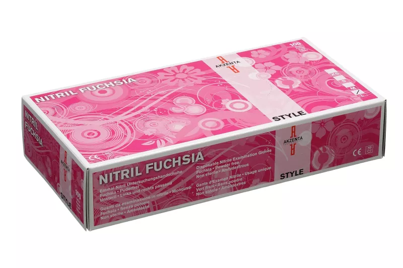 Handske Nitril STYLE M fuchsia 100st