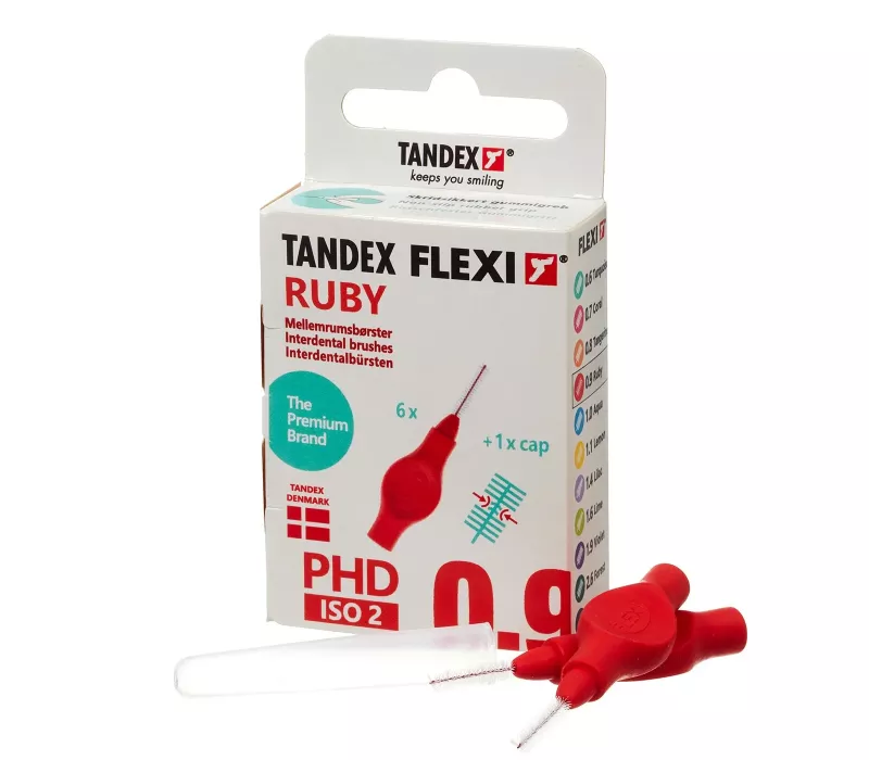 Mellanrumsborste FLEXI röd 0,90mm 6st