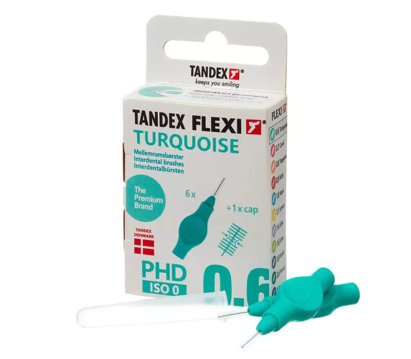 Mellanrumsborste FLEXI turkos 0,60mm 6st