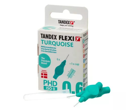 Mellanrumsborste FLEXI turkos 0,60mm 6st