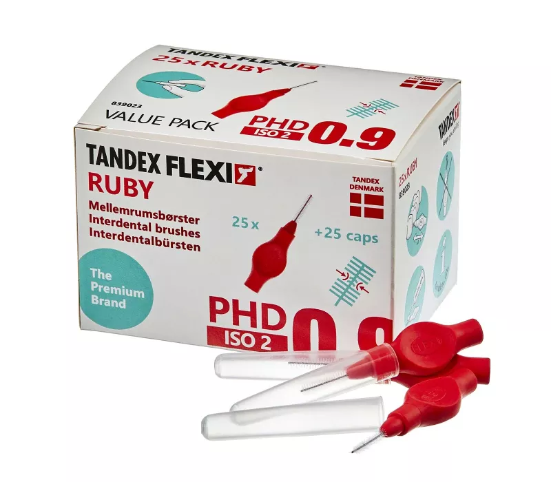 Mellanrumsborste FLEXI röd 0,90mm 25st