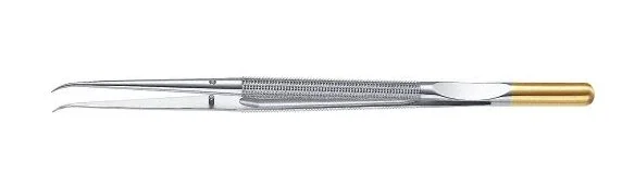 Anatomisk Pincett Mikrokirurgi DiaDust böjd 18,5cm