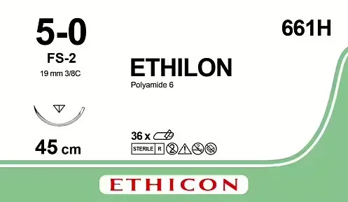 Sutur Ethicon Ethilon 5-0 svart FS-2 36st