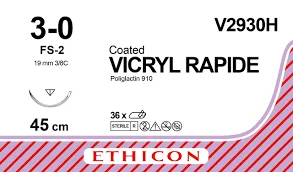 Sutur Ethicon Vicryl Rapide 3-0 ofärgad FS-2 36st