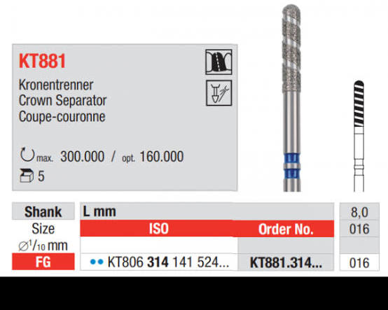 FG Diamant KT881.016 Turbo Ceramic Crown Cutter 5st