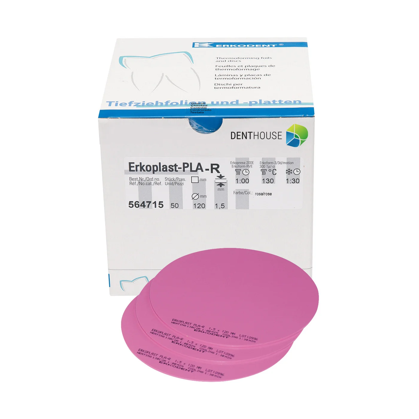 Erkoplast PLA-R, 1.50 mm, ò 120 mm, rose 50 pieces