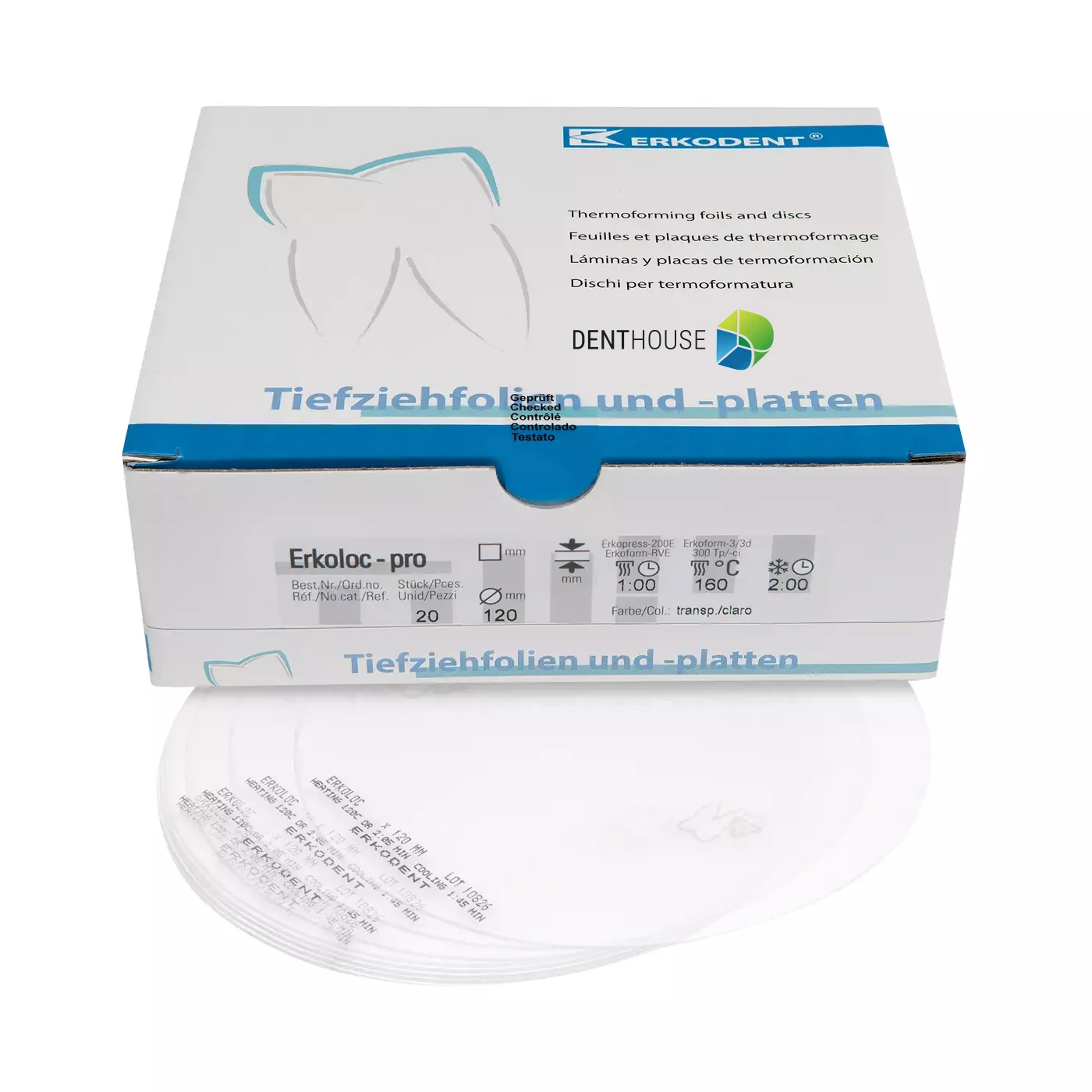 Erkoloc-pro, 3.00 mm, ò 120 mm, transparent 10 pieces