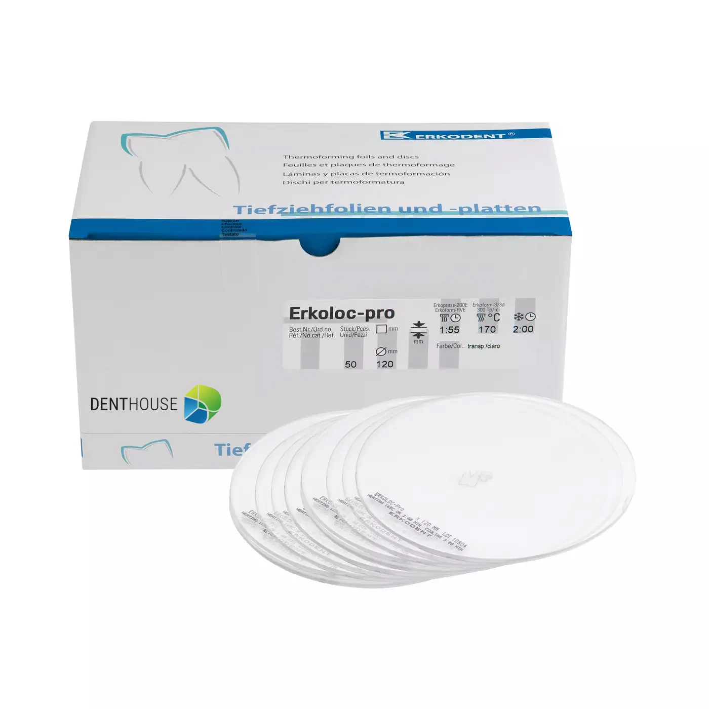 Erkoloc-pro, 5.00 mm, ò 120 mm, transparent 50 pieces