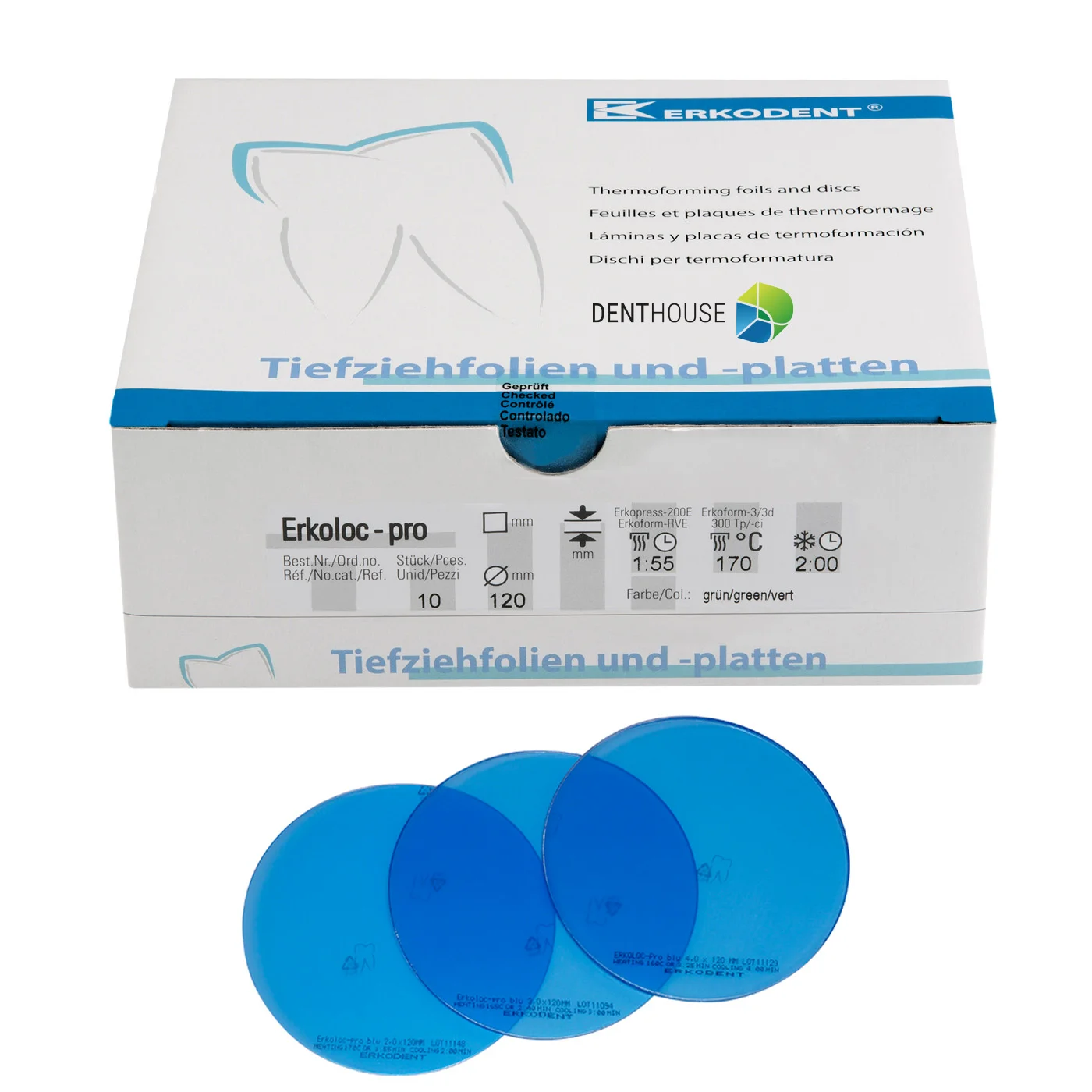 Erkoloc-pro blu, 2.00 mm, ò 120 mm 10 pieces