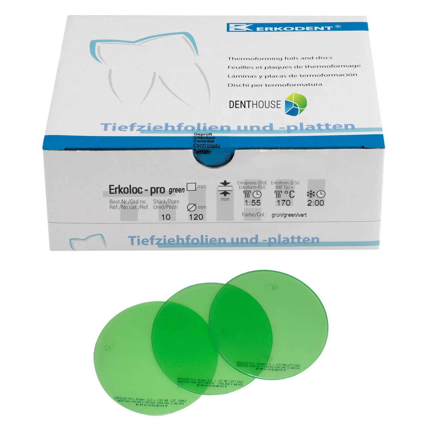 Erkoloc-pro green, 4.00 mm, ò 120 mm 10 pieces